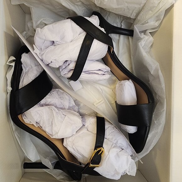 Lauren Ralph Lauren Womens Gwen Ankle-Strap Dress Black Leather from Macy’s C006 - Picture 5 of 7